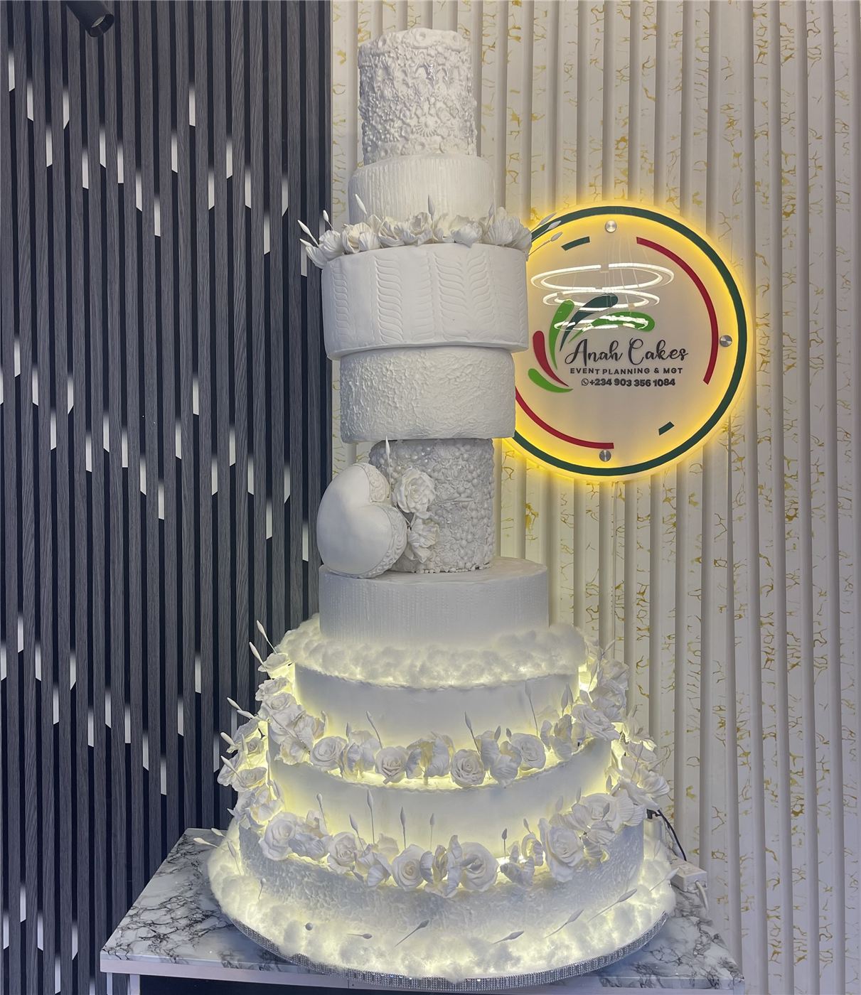 White Wedding Cakes, design 3 by Anah Cakes